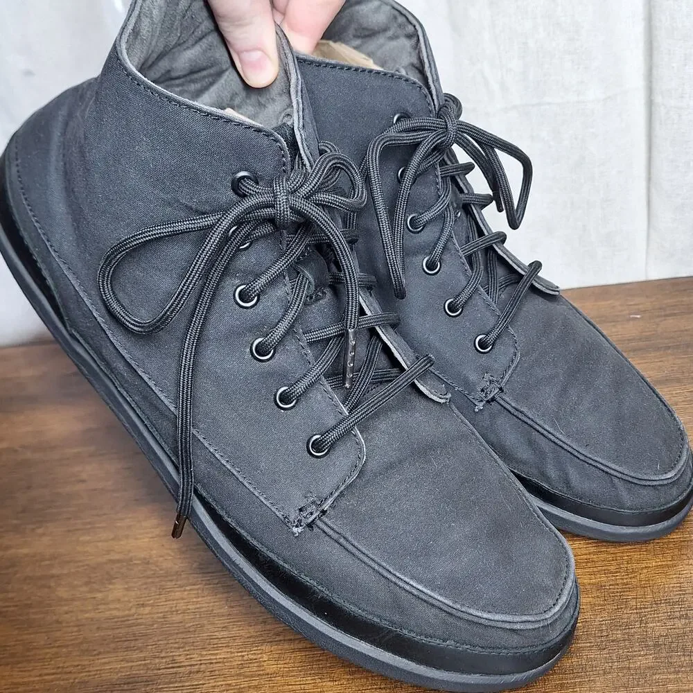 Olukai Nalukai Kappa boots mens 11.5 canvas Hightop shoes black chukka boots